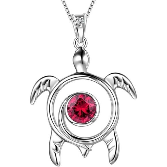Silver Turtle Necklace Aurora Tears Celtic Spiral 925 Sterling Silver Women - Picture 6 of 6